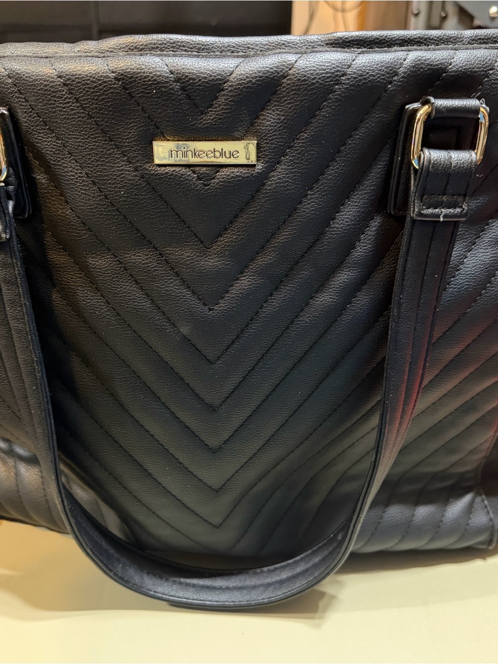 Black Quilted Tote Bag